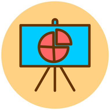 Sunum. Web simgesi basit illüstrasyon