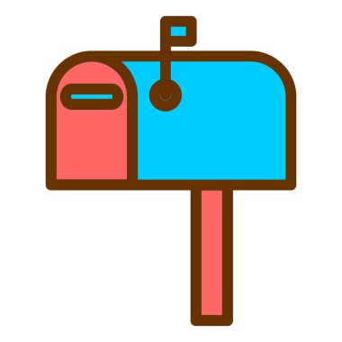 Posta kutusu. Web simgesi basit illüstrasyon