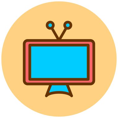 Televizyon. Web simgesi basit illüstrasyon