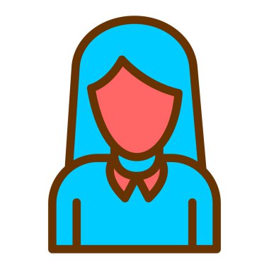 Kadın. Web simgesi basit illüstrasyon