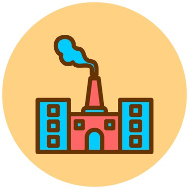 Fabrika. Web simgesi basit illüstrasyon