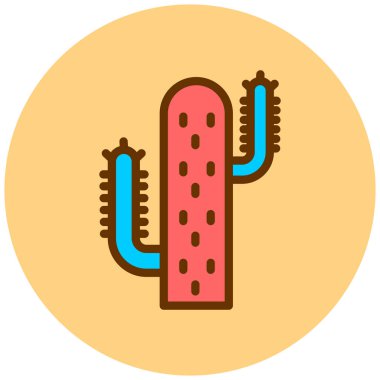 Kaktüs. Web simgesi basit illüstrasyon