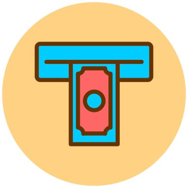 ATM 'de. Web simgesi basit illüstrasyon