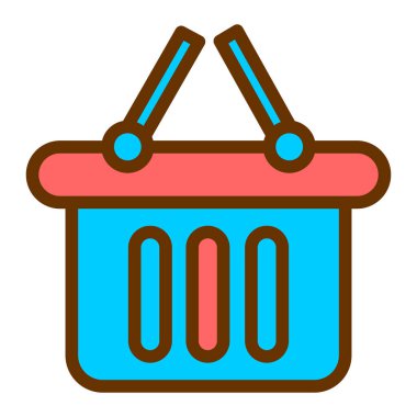 Alışveriş sepeti ikonu vektör illüstrasyonu