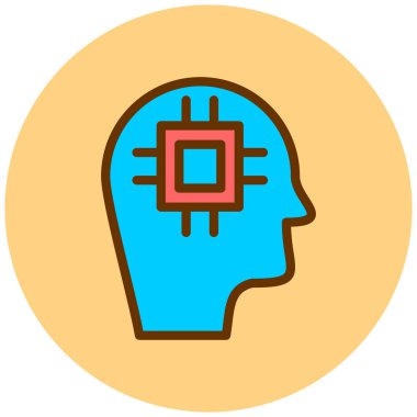 Beyin. Web simgesi basit illüstrasyon