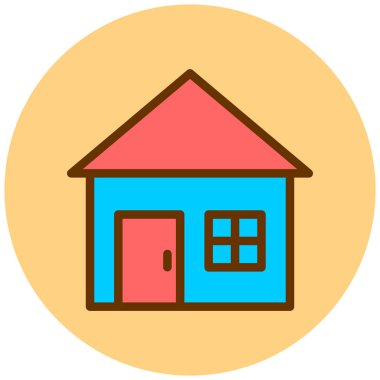 Ev. Web simgesi basit illüstrasyon