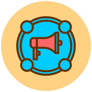 Megafon. Web simgesi basit illüstrasyon