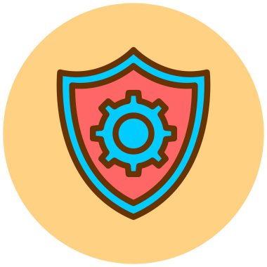 Kalkan. Web simgesi basit illüstrasyon