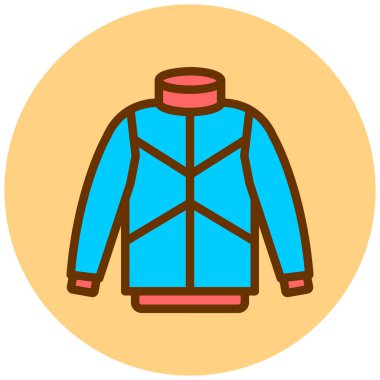 Bir kadın ceket simgesinin vektör çizimi