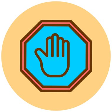 dur işareti simgesi, vektör çizimi