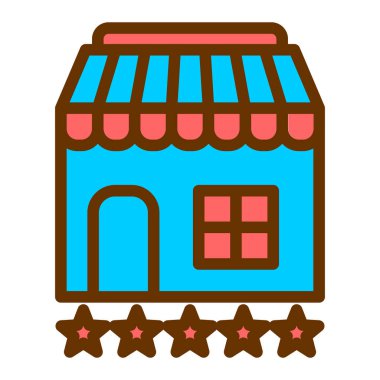 Dükkan. Web simgesi vektör illüstrasyonu