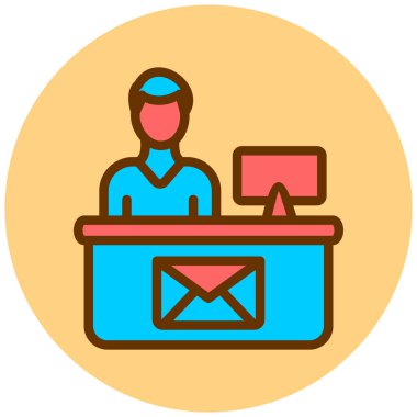 Bilgisayar vektör simgesine sahip adam