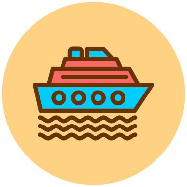 Gemi. Web simgesi basit illüstrasyon