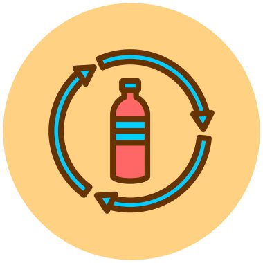 Bir şişe simgesinin vektör illüstrasyonu