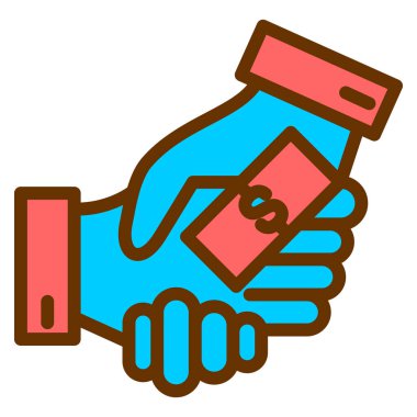 Dolar işaretli el ele tutuşma kartı. Basit tasarım