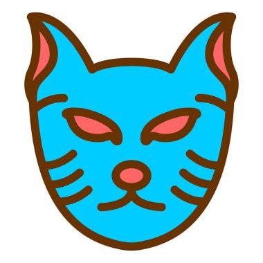 Kedi. Web simgesi basit illüstrasyon