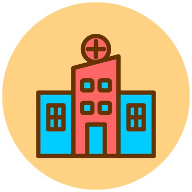 Hastane. Web simgesi basit illüstrasyon
