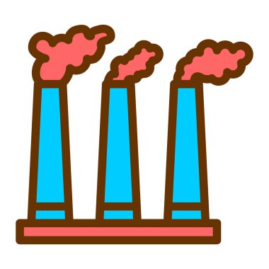 Fabrika binası ikon vektör illüstrasyonu