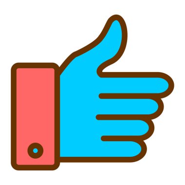 Başparmak yukarı. Web simgesi basit illüstrasyon