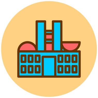 Bina. Web simgesi basit illüstrasyon