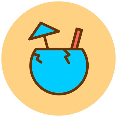 Kokteyl. Web simgesi basit illüstrasyon