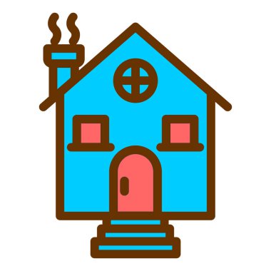 Ev. Web simgesi basit illüstrasyon