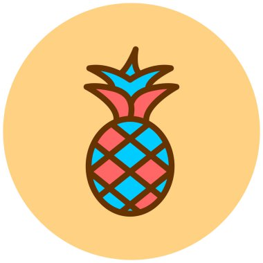 Ananas. Web simgesi basit illüstrasyon