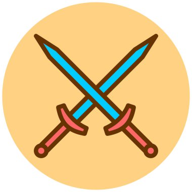 Kılıç. Web simgesi basit illüstrasyon