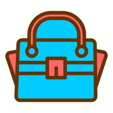 Çanta renkli vektör simgesi