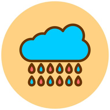 Yağmur. Web simgesi basit illüstrasyon