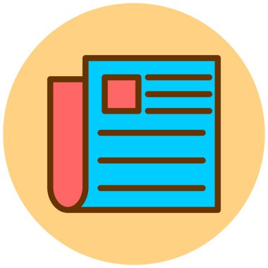 Gazete. Web simgesi basit illüstrasyon