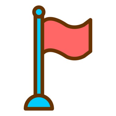 Bayrak. Web simgesi basit illüstrasyon