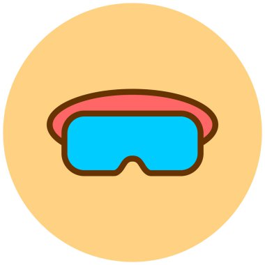 Dalgıç gözlükleri. Basit resimleme