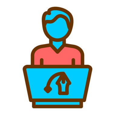 Müşteri hizmetleri çalışanı simgesi vektörü.