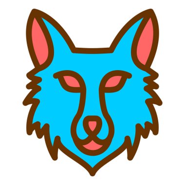 Tilki. Web simgesi vektör illüstrasyonu