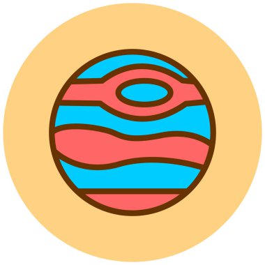 Gezegen. Web simgesi basit illüstrasyon