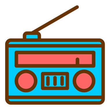 Radyo. Web simgesi basit illüstrasyon