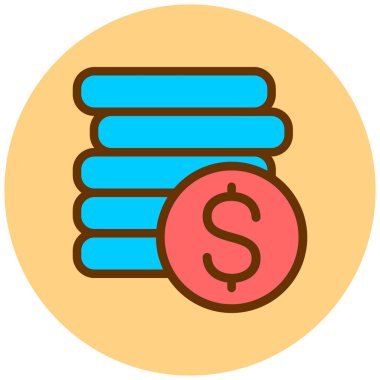 Dolar. Web simgesi basit illüstrasyon