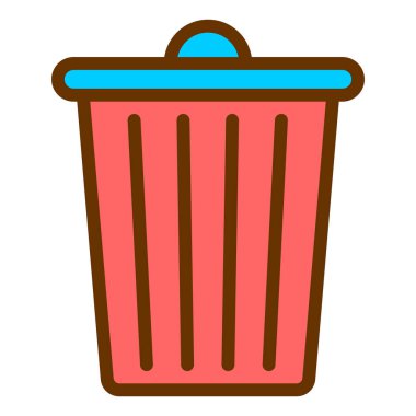Çöp kutusu web simgesi vektör illüstrasyonu 