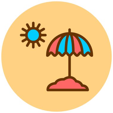 Şemsiye. Web simgesi basit illüstrasyon