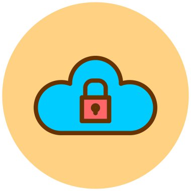 Bulut Güvenliği. Basit illüstrasyon