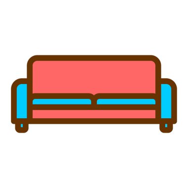 Kanepe. Web simgesi basit illüstrasyon