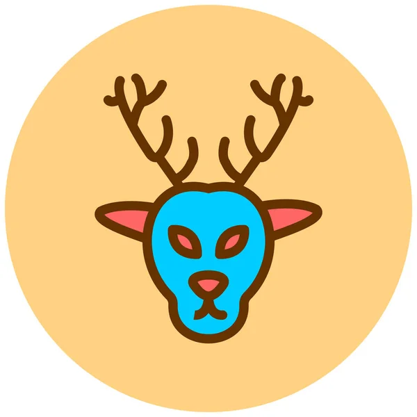 Reindeer Web Icon Simple Illustration — Stock Vector