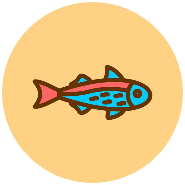 Pesce Icona Web Semplice Illustrazione — Vettoriale Stock