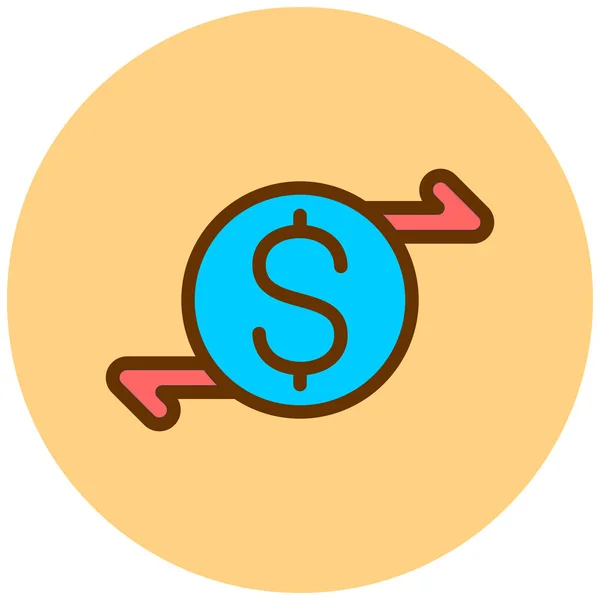 Signe Dollar Icône Web Illustration Simple — Image vectorielle