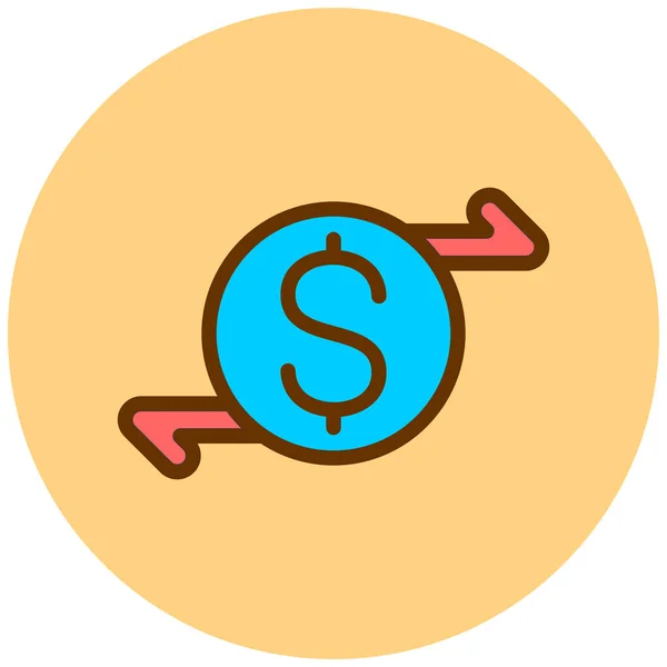 Signo Dólar Icono Web Ilustración Simple — Archivo Imágenes Vectoriales