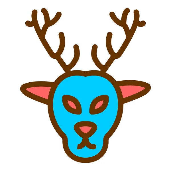 Reindeer Web Icon Simple Illustration — Stock Vector