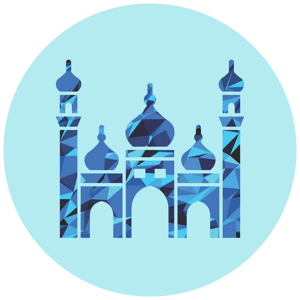Mosque Icon Cartoon Style Isolated Blue Background Religion Symbol — 图库矢量图片