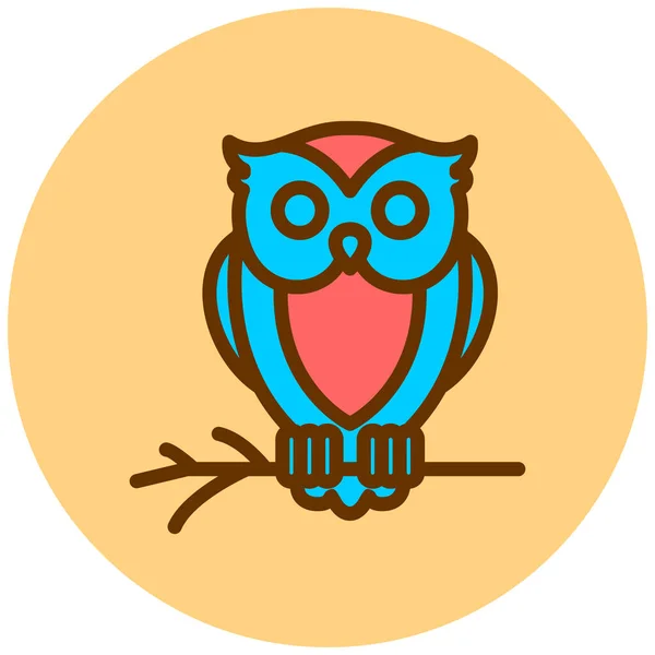 Owl Web Icon Simple Illustration — Stock Vector