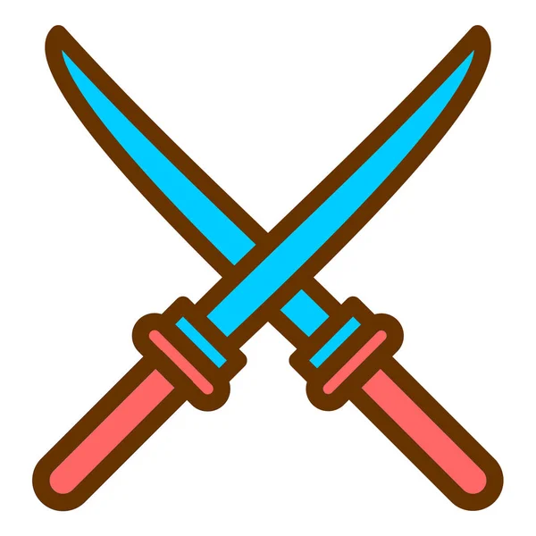 Espadas Icono Web Ilustración Simple — Vector de stock